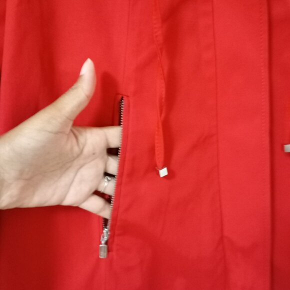 Zara Women Red Jacket Size M Full Zip Collared Lined Pockets Long Sleeve - Picture 9 of 16